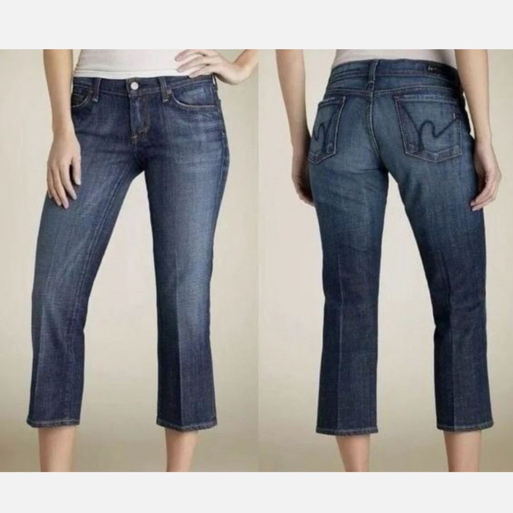 Citizens Of Humanity Kelly #063 Low waist Cropped stretch Blue Jeans Size 27
